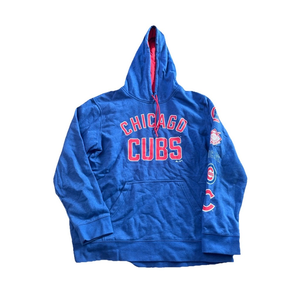 MLB Majestic Authentic Collection Chicago Cubs Mens Large Hoodie Blue